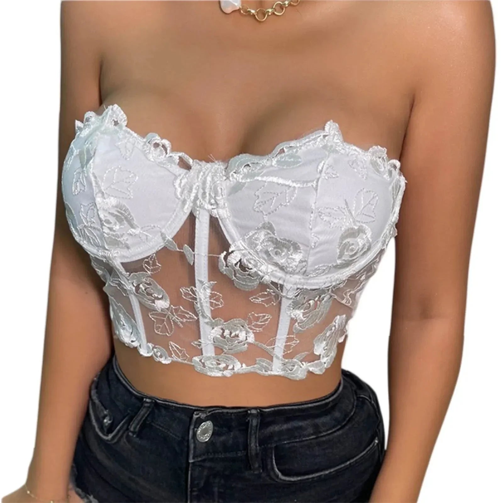 Bustier Dentelle Blanc