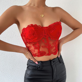 Bustier Dentelle Rouge