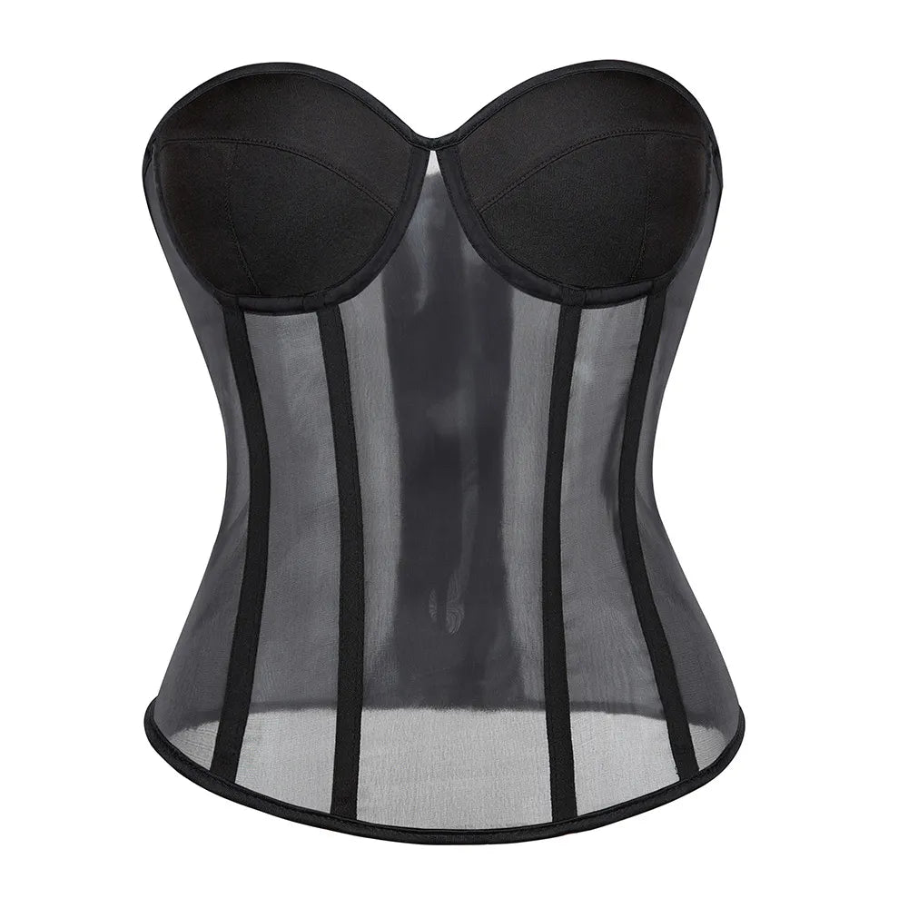 Corset Noir Transparent