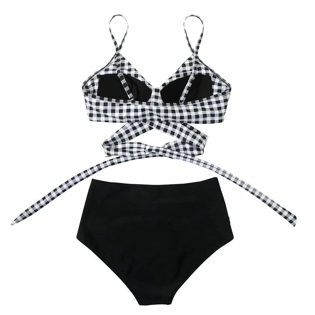 Maillot De Bain 2 Pieces Taille Haute