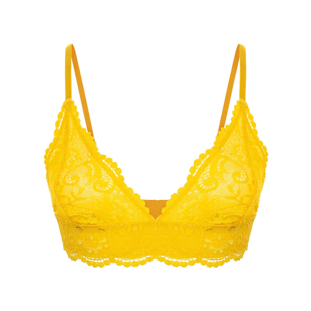 Soutien Gorge Dentelle Jaune