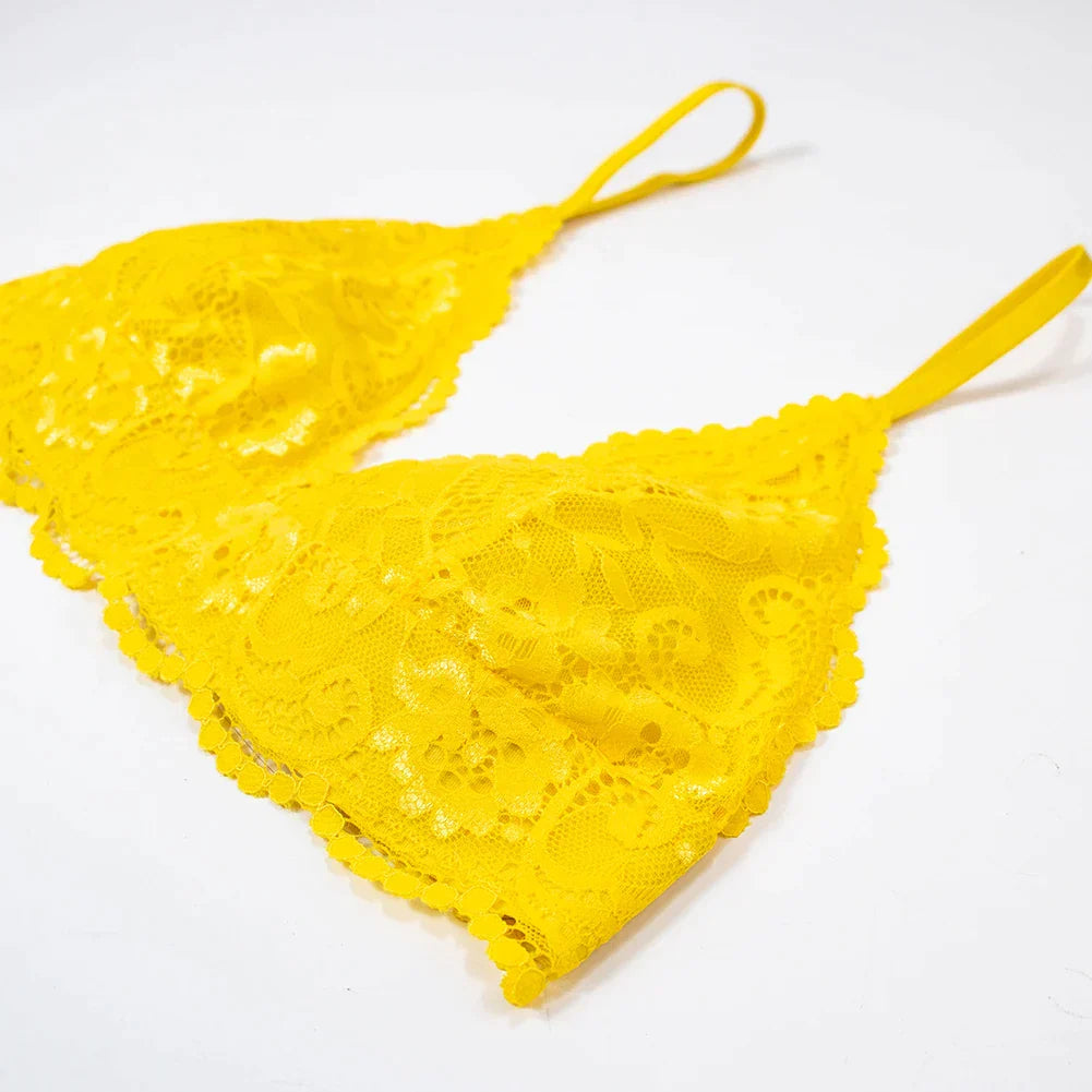 Soutien Gorge Dentelle Jaune