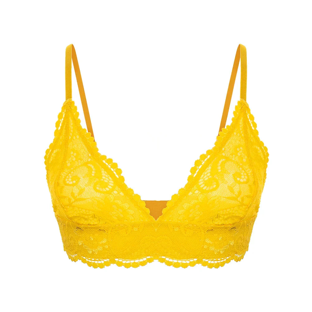 Soutien Gorge Dentelle Jaune